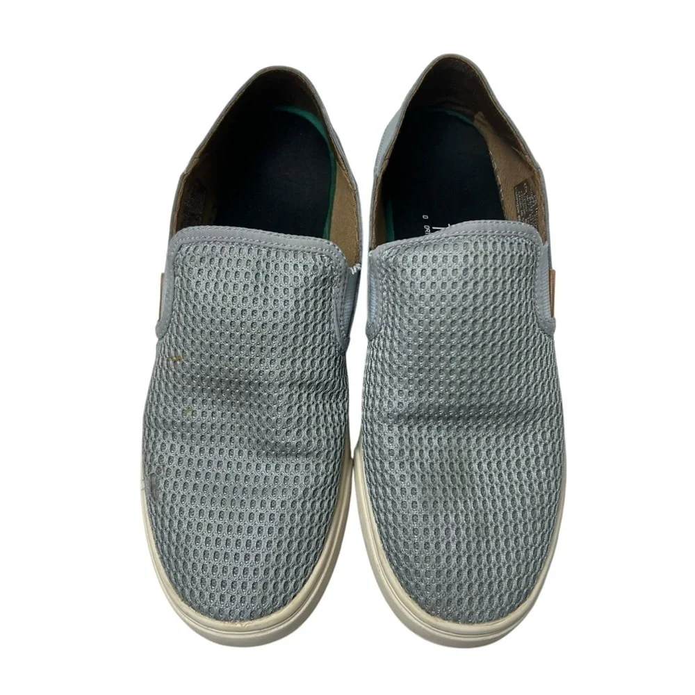 OluKai Pehuea Women’s Gray Blue SIZE 7.5 Mesh Slip On Convertible Sneakers Shoes